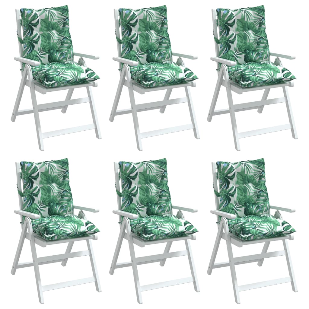 Low-back cushion pads 6 pcs. Leaf pattern Oxford fabric