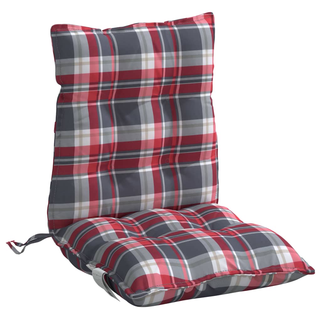 Coussins pour chaises basses 2 pcs Tissu Oxford à carreaux rouge