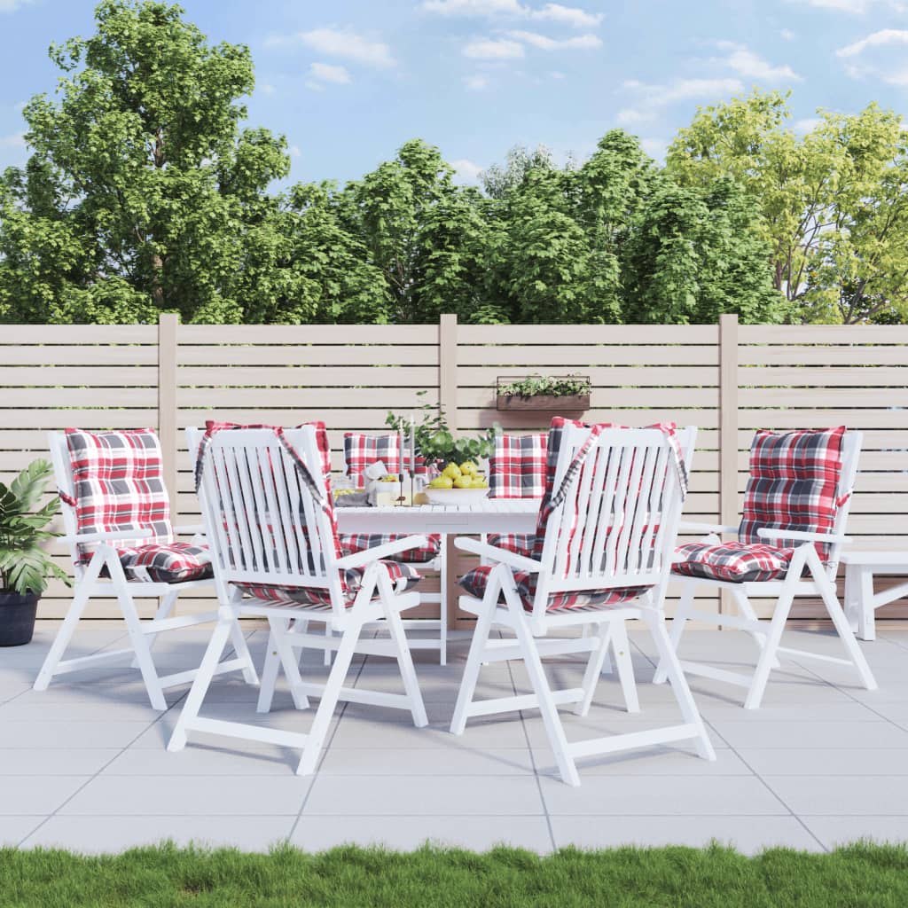 Coussins pour chaises basses 6 pcs Tissu Oxford à carreaux rouges