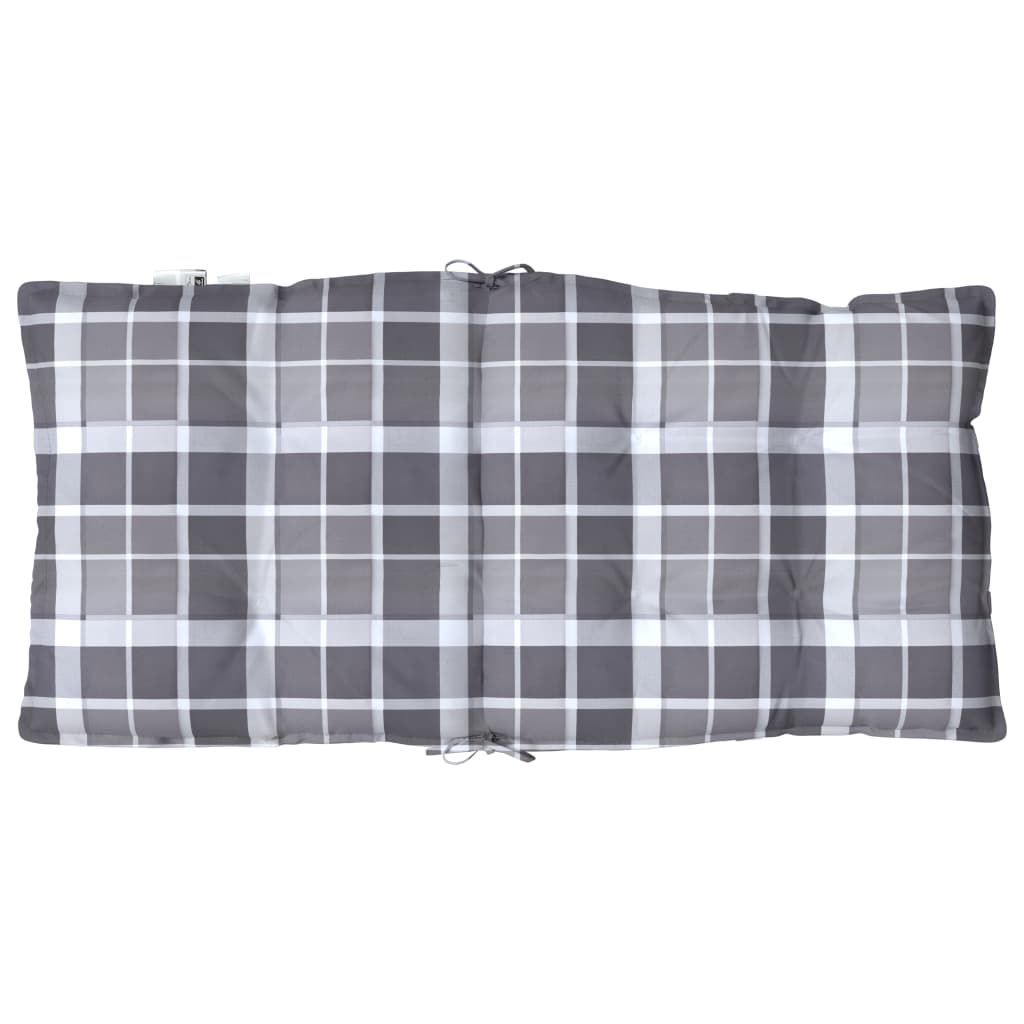 Low-Back Cushion Pads 4 pcs Grey Plaid Oxford Fabric