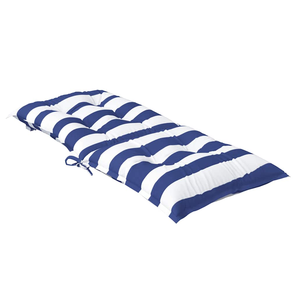 Low-back cushions 2 pcs. Blue White Striped Oxford Fabric