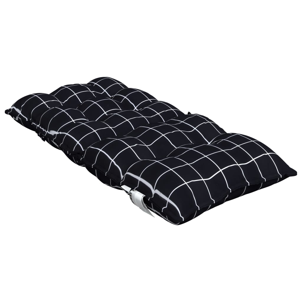 Coussins pour chaises basses 2 pcs Tissu Oxford à carreaux noirs