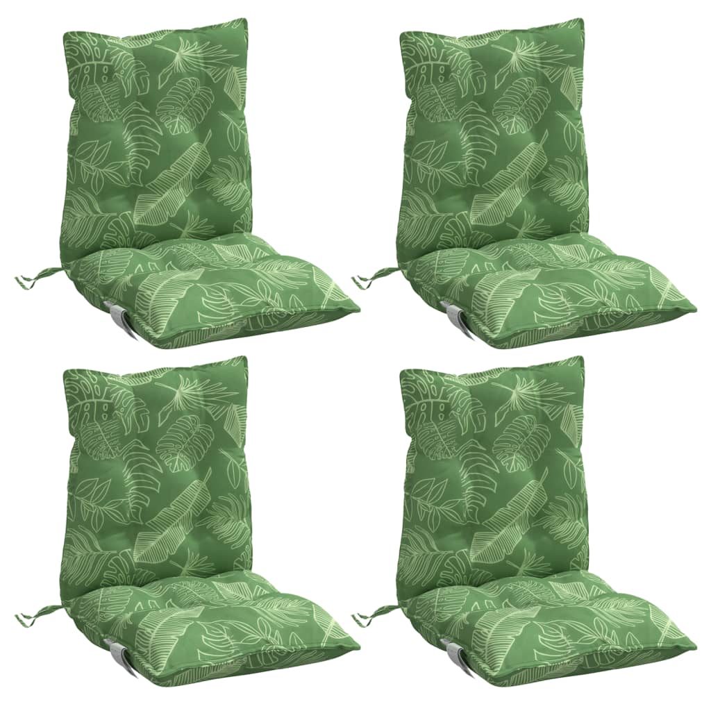 Coussins pour chaises basses 4 p. Motif feuilles Tissu Oxford
