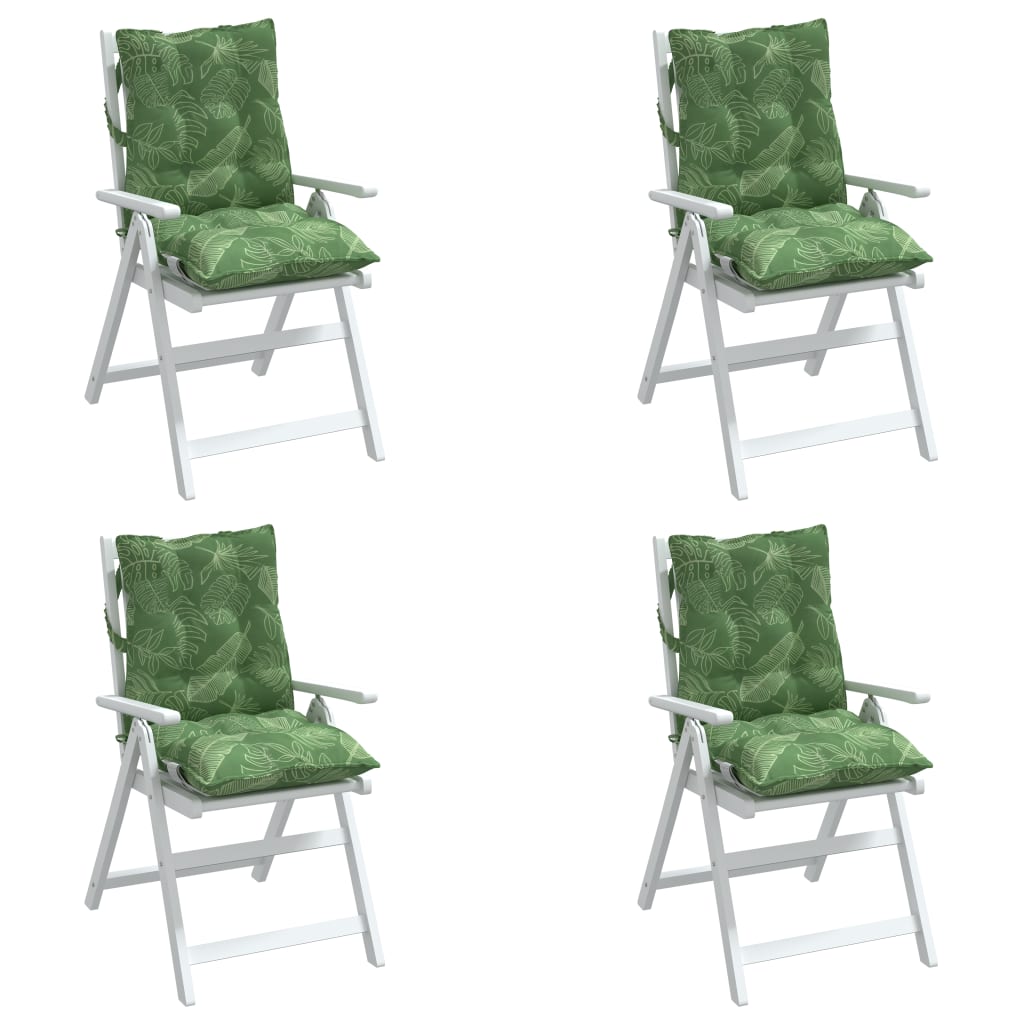 Coussins pour chaises basses 4 p. Motif feuilles Tissu Oxford