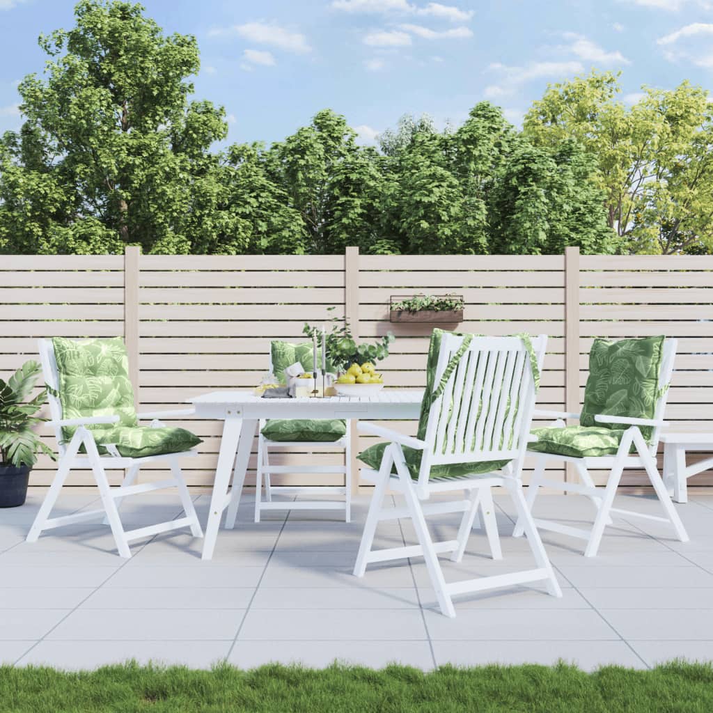 Coussins pour chaises basses 4 p. Motif feuilles Tissu Oxford
