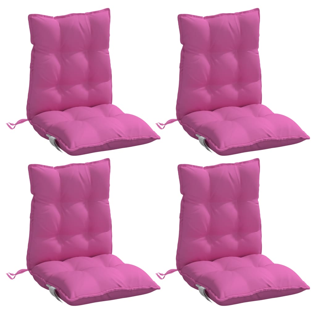 Low-back chair cushions 4 pcs. Pink Oxford fabric