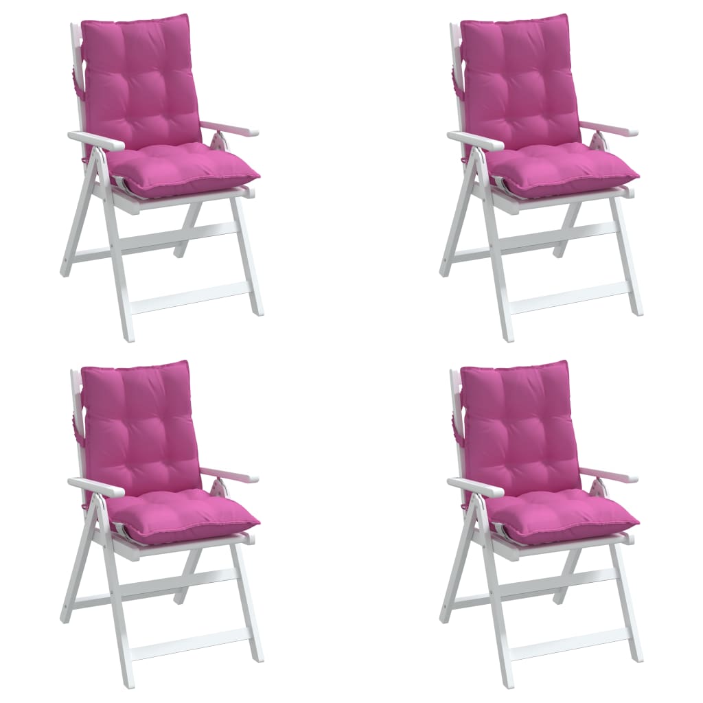 Low-back chair cushions 4 pcs. Pink Oxford fabric