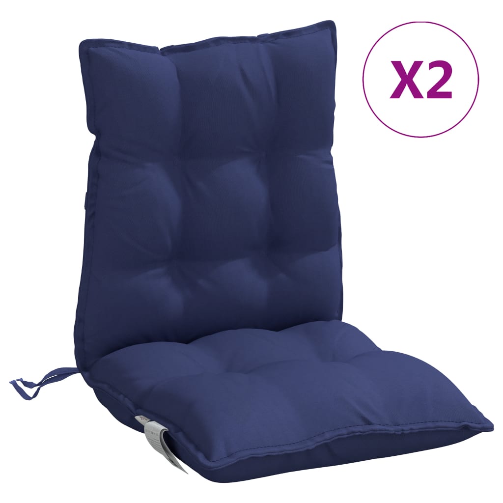 Coussins de dossier bas 2 pcs Tissu Oxford bleu marine