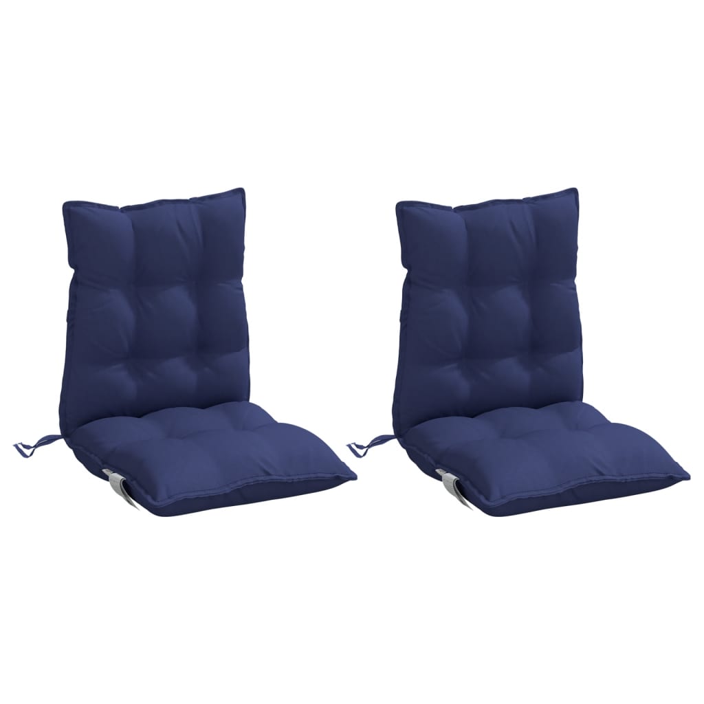 Coussins de dossier bas 2 pcs Tissu Oxford bleu marine