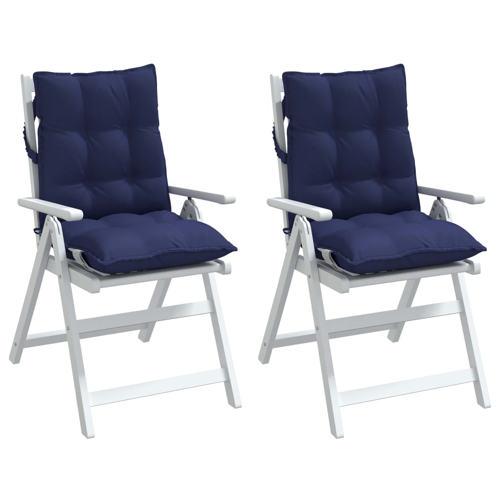 Coussins de dossier bas 2 pcs Tissu Oxford bleu marine