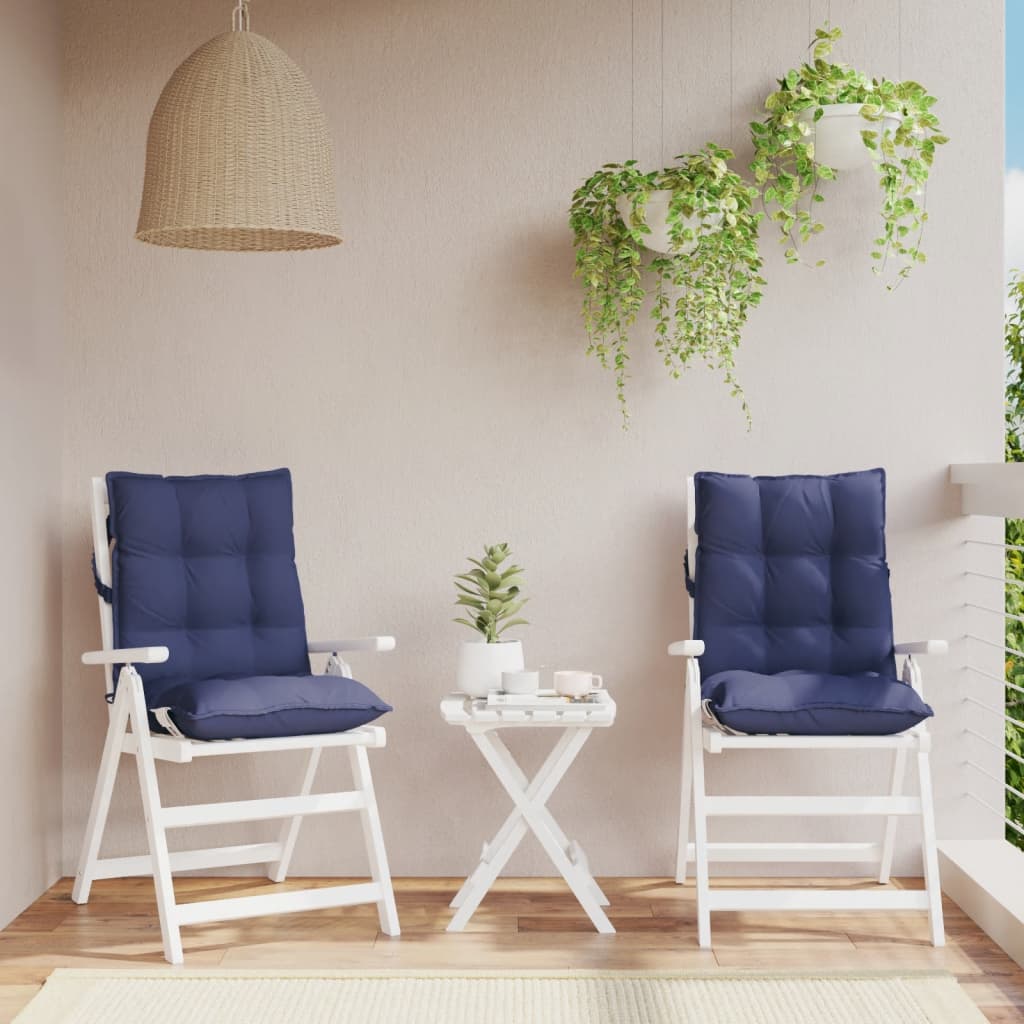 Coussins de dossier bas 2 pcs Tissu Oxford bleu marine