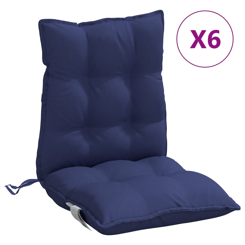 Coussins pour chaises basses 6 pcs. Marine Tissu Oxford