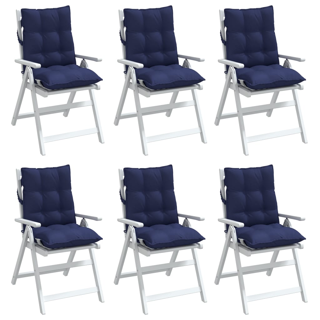 Coussins pour chaises basses 6 pcs. Marine Tissu Oxford
