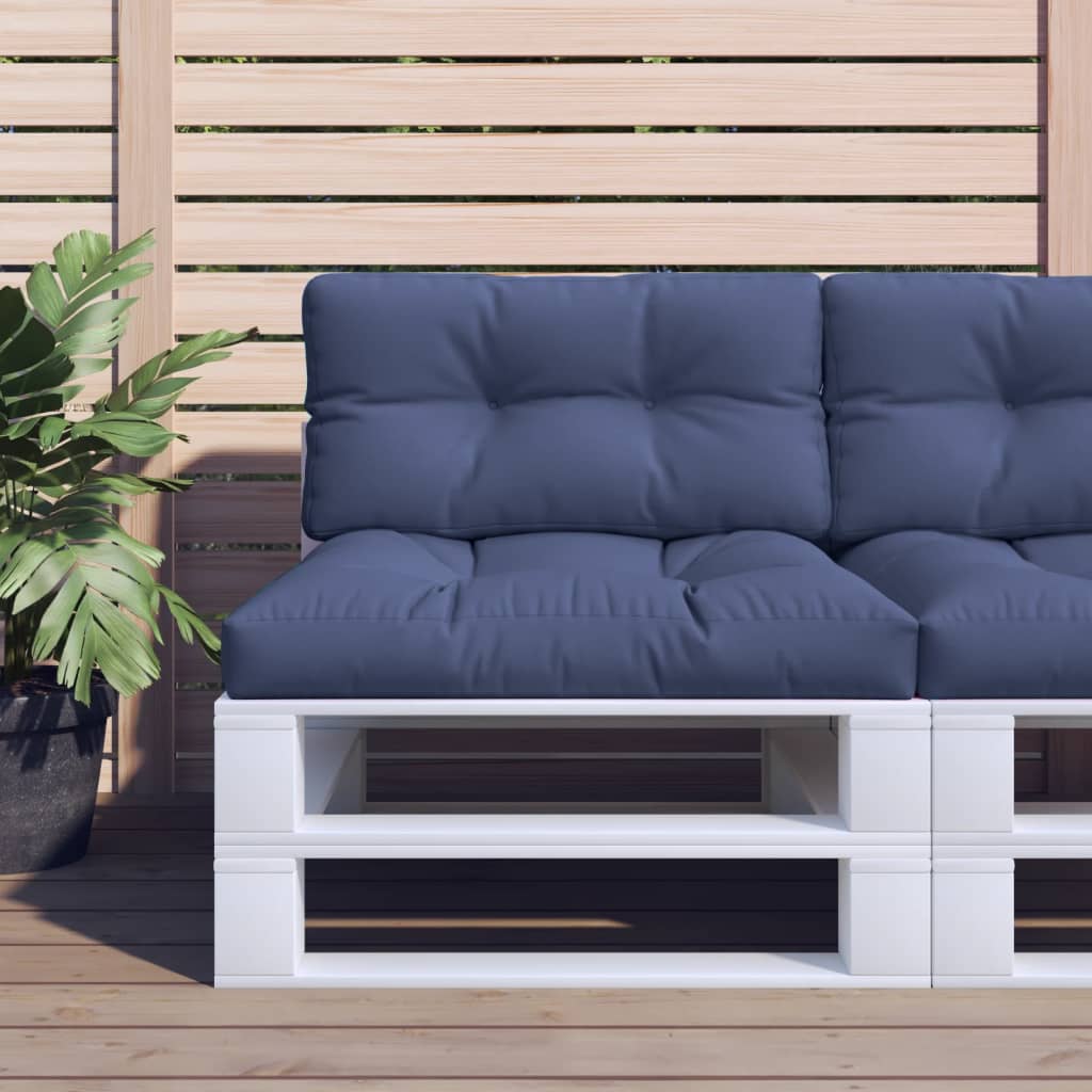 Pallet Cushion Navy Blue 120x40x12 cm Fabric