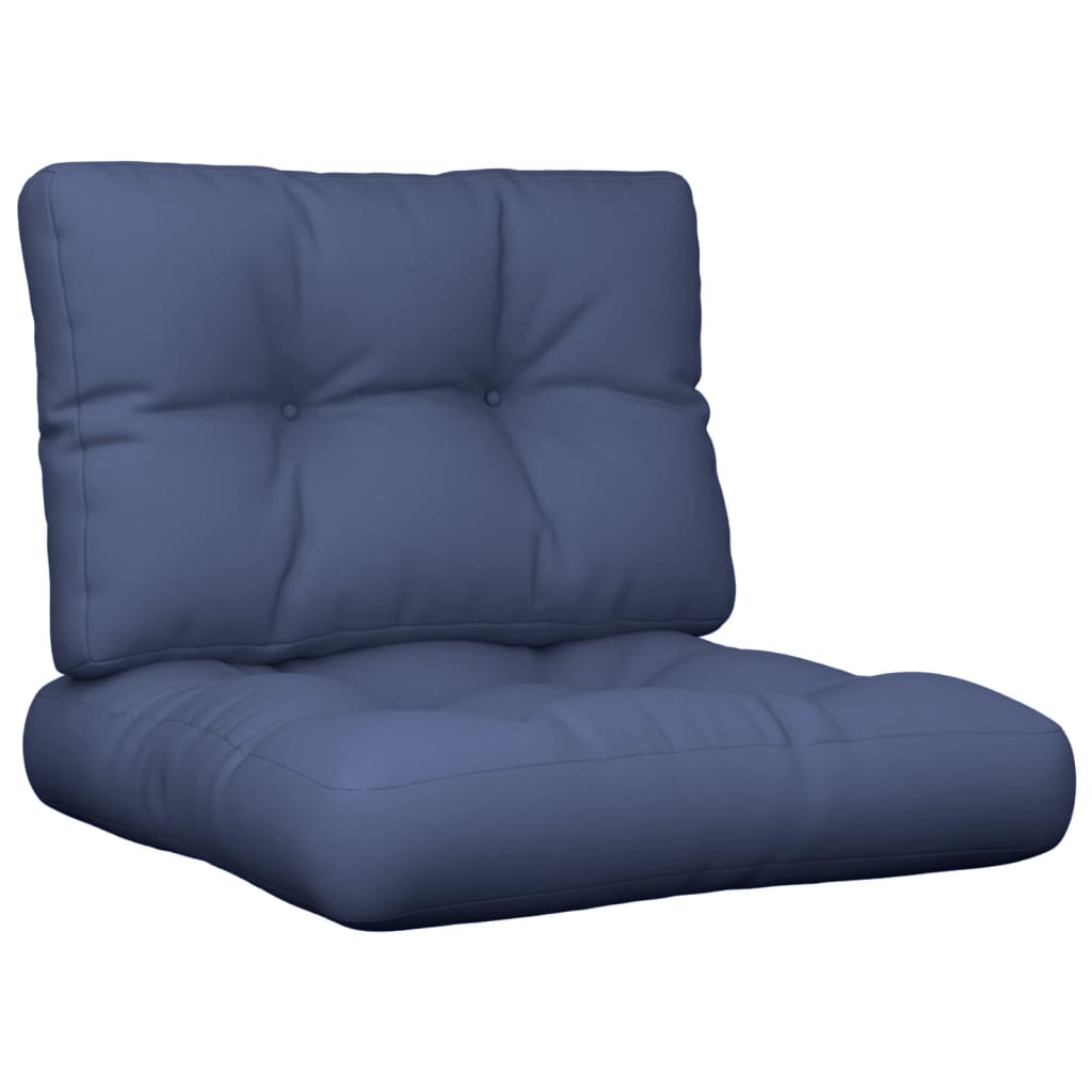 Pallet Cushion Set Navy Blue 60x40x12 cm Fabric