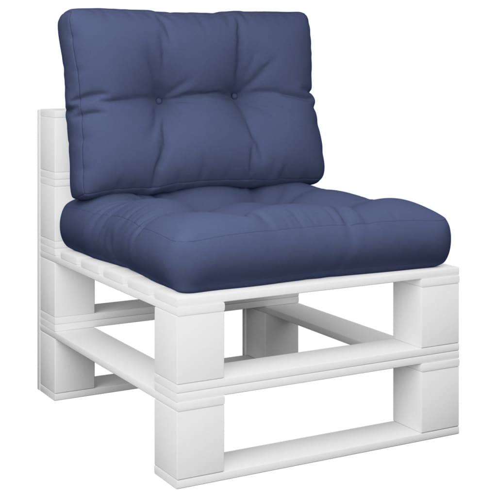 Pallet Cushion Set Navy Blue 60x40x12 cm Fabric