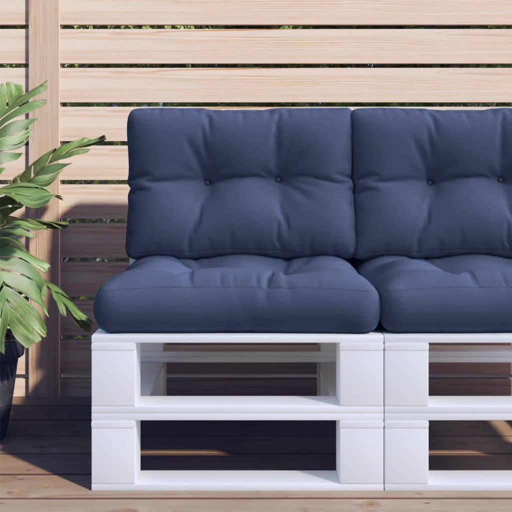 Pallet Cushion Set Navy Blue 60x40x12 cm Fabric