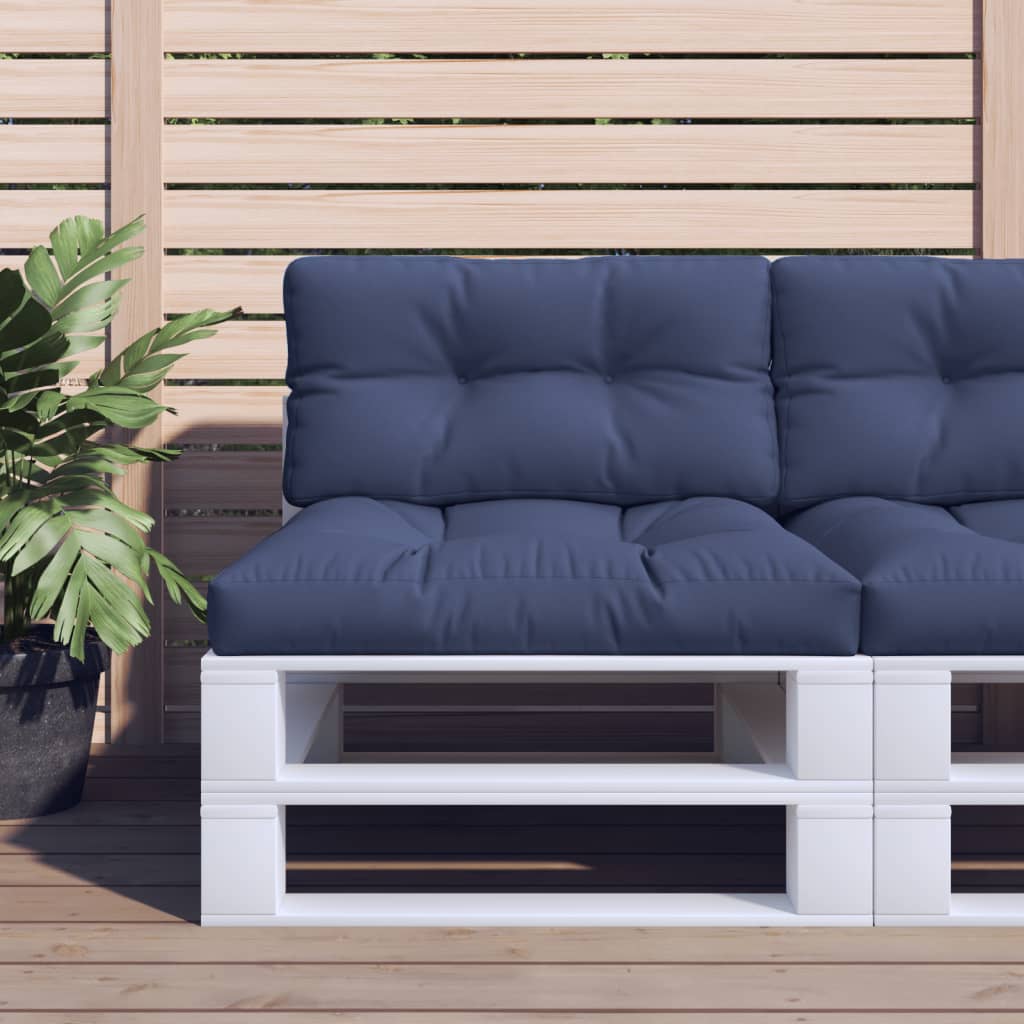 Ensemble de coussins de palette Bleu marine 70x40x12 cm Tissu