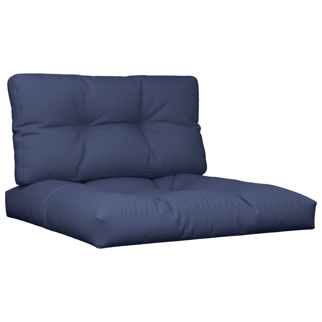 Coussins de palette 2 pcs Tissu bleu marine
