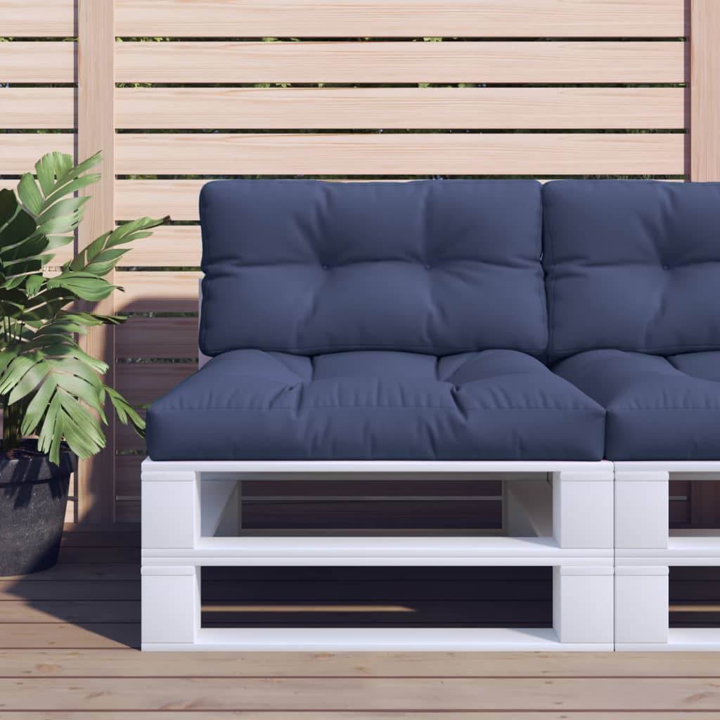 Coussins de palette 2 pcs Tissu bleu marine