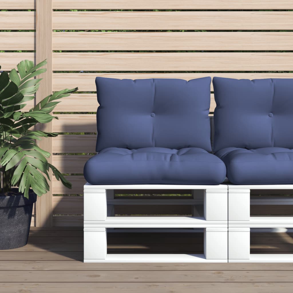 Pallet Cushion Set Navy Blue 60x38x13 cm Fabric