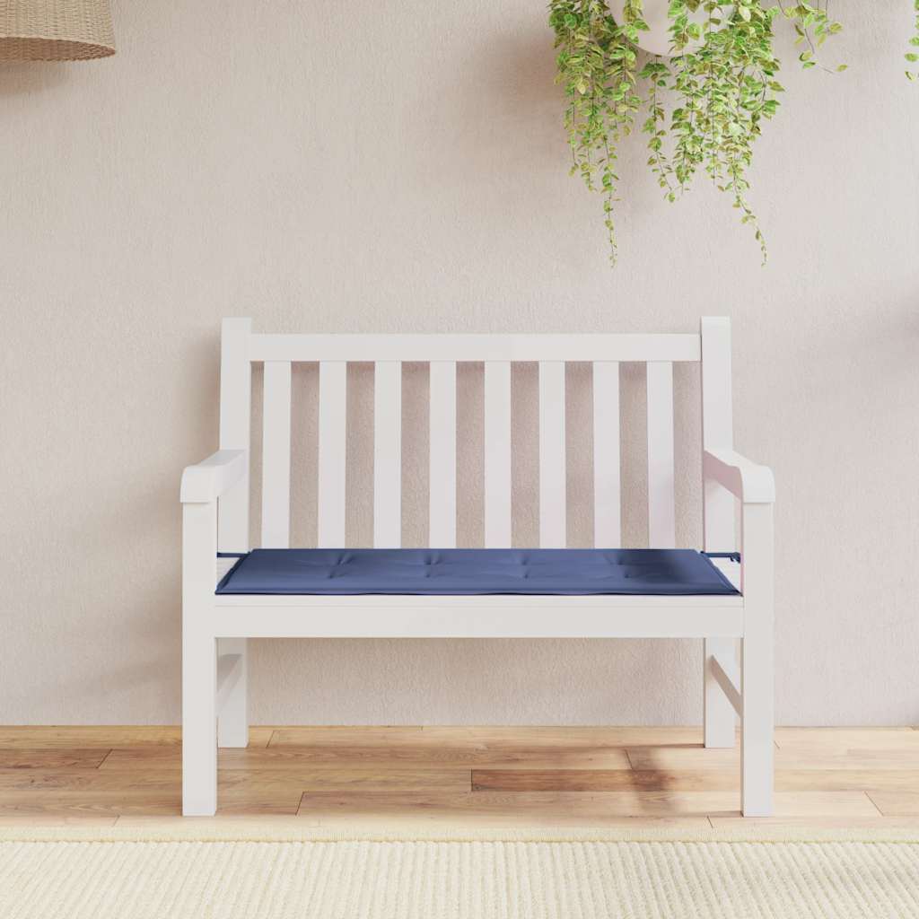 Coussin pour banc de jardin bleu marine 120x50x4 cm Tissu Oxford