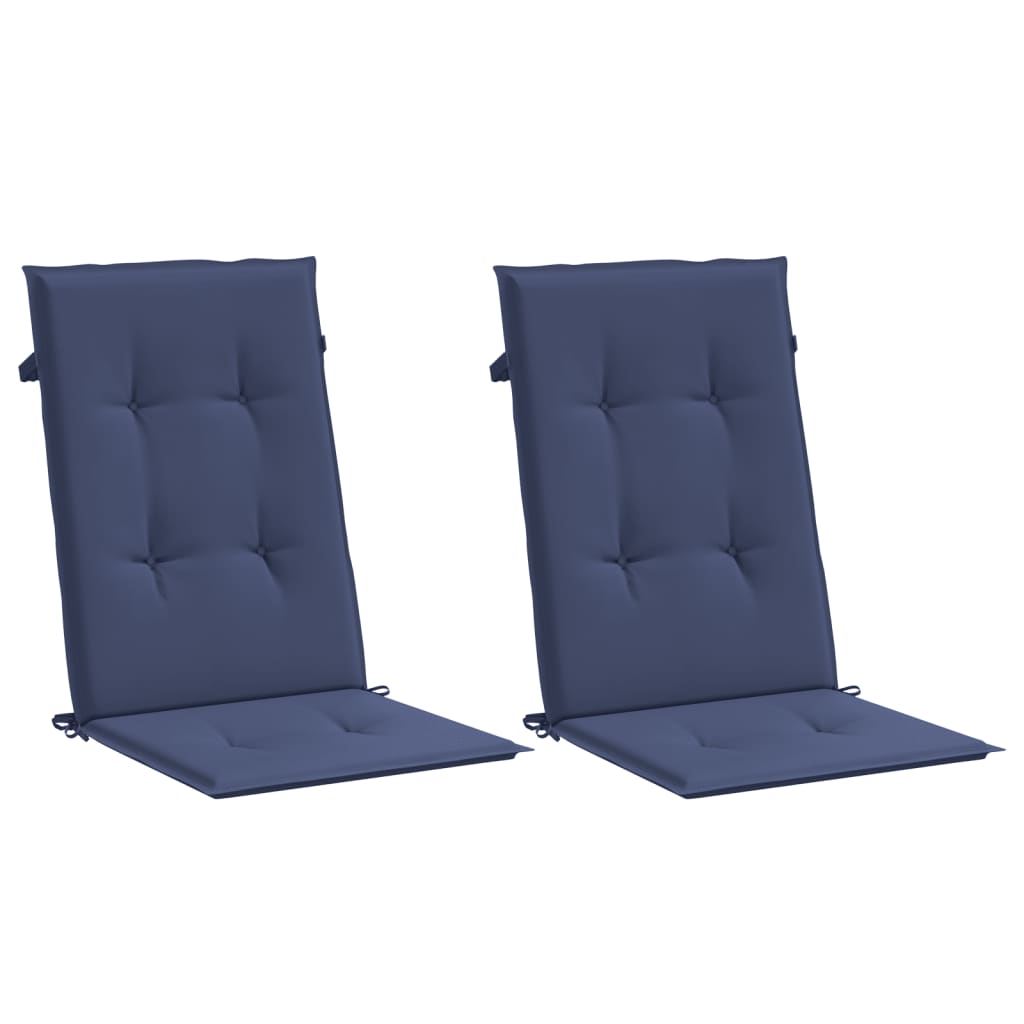 High-back Cushion Pads 2 pc. Navy Blue Fabric