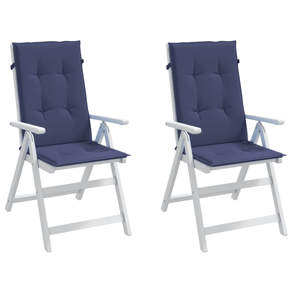 High-back Cushion Pads 2 pc. Navy Blue Fabric