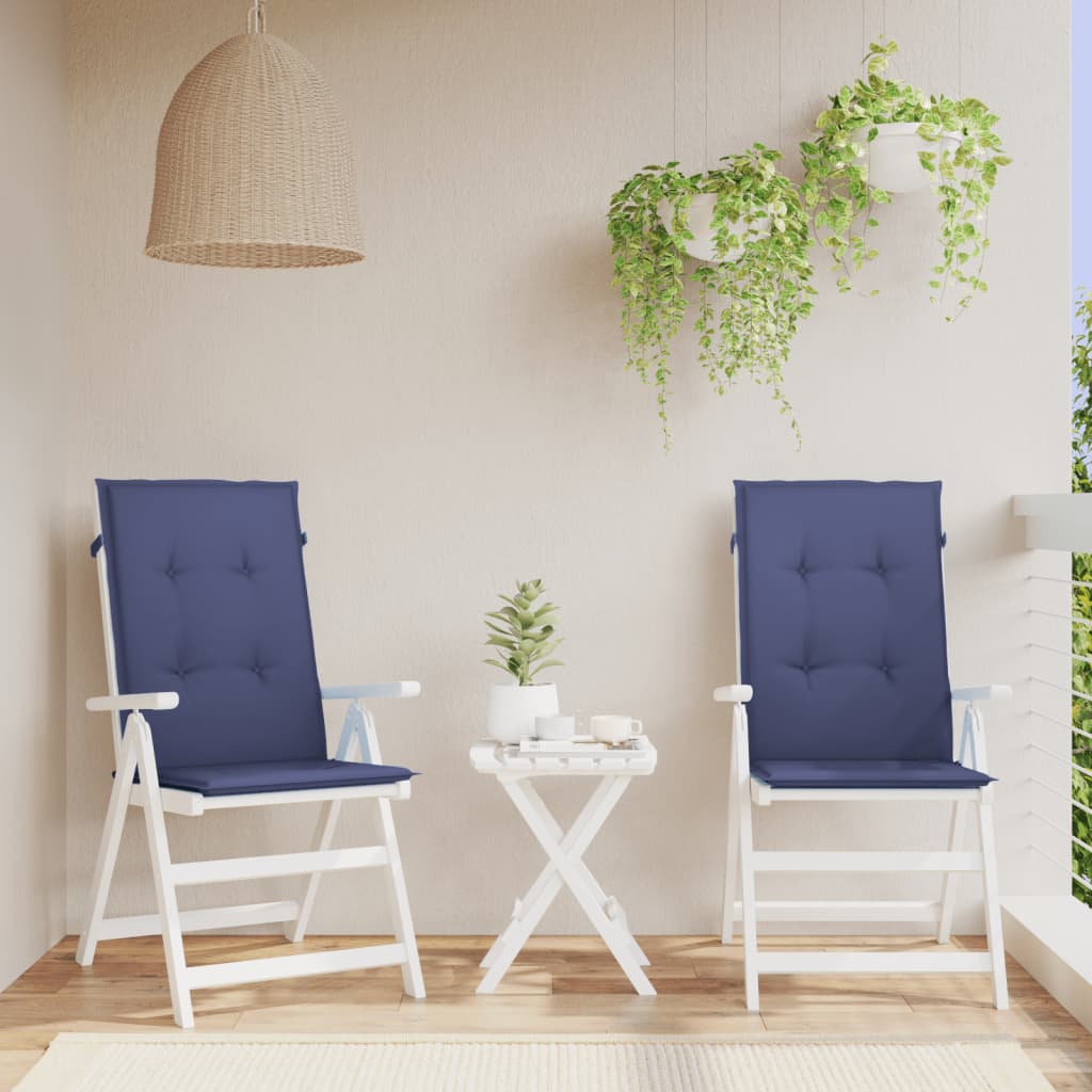 High-back Cushion Pads 2 pc. Navy Blue Fabric