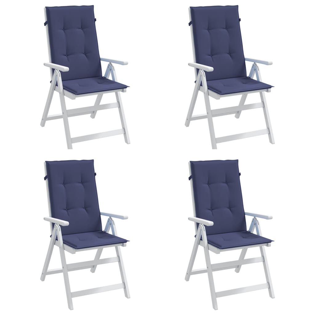 High-Back Cushion Pads 4 pcs. Navy Fabric