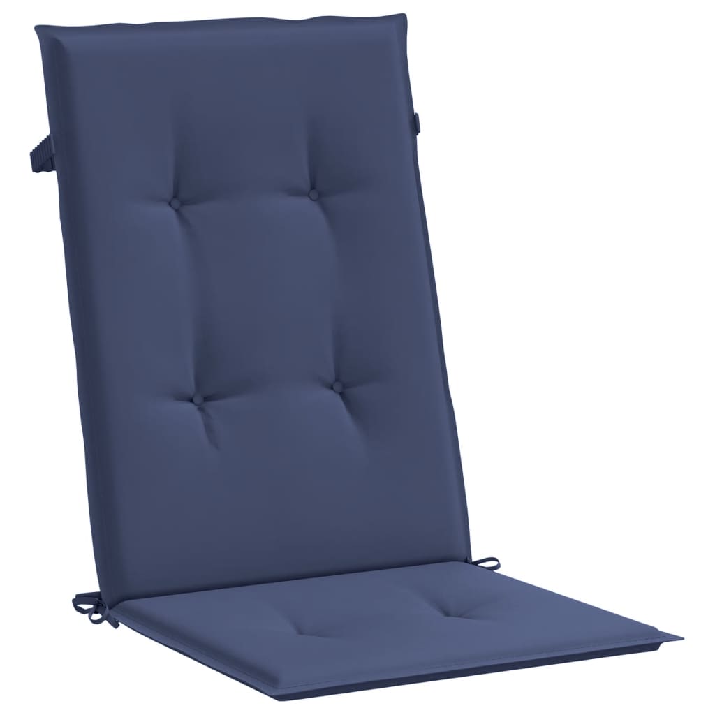 Coussins de dossier haut 6 pces. Tissu bleu marine