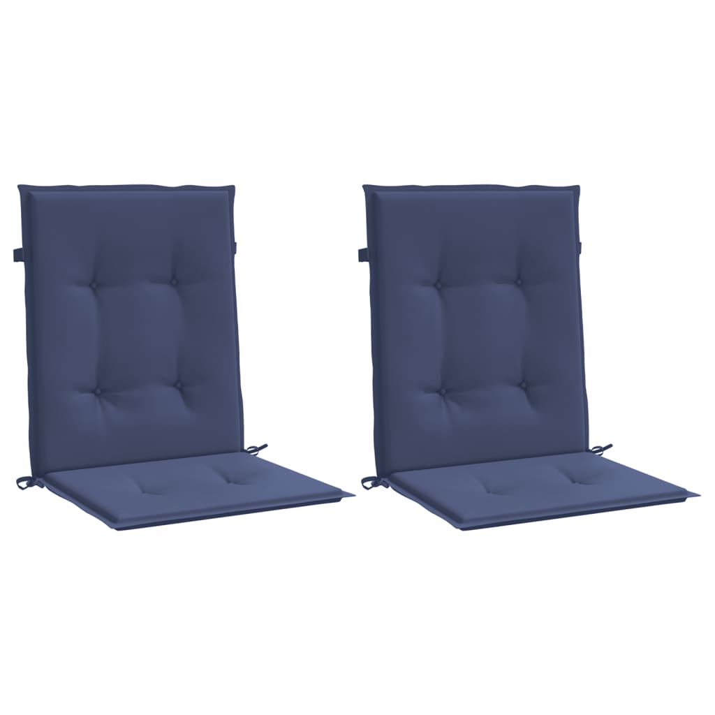 Low-back Cushions 2 pcs. Navy Blue Fabric