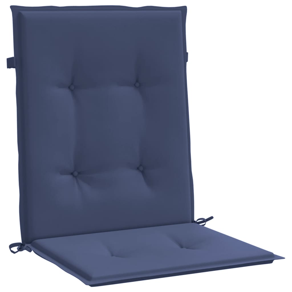 Low-back Cushions 2 pcs. Navy Blue Fabric