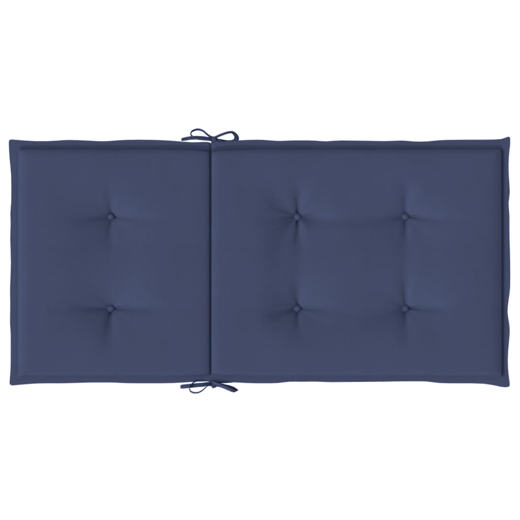 Low-back Cushions 2 pcs. Navy Blue Fabric