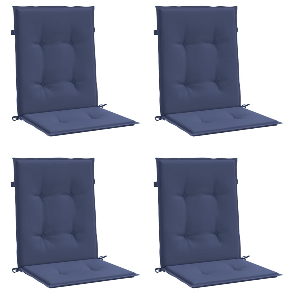 Coussins de dossier bas 4 pcs Tissu bleu marine