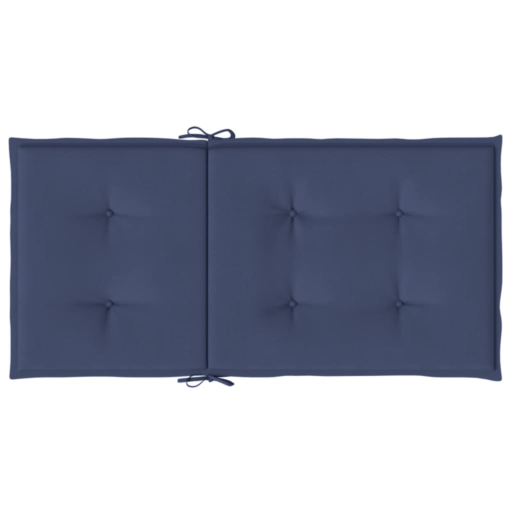 Coussins de dossier bas 4 pcs Tissu bleu marine