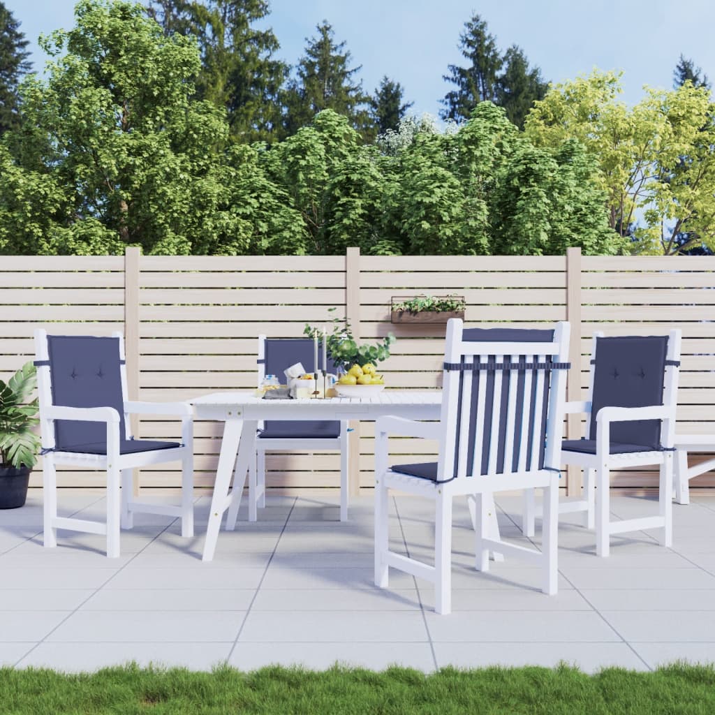 Coussins de dossier bas 4 pcs Tissu bleu marine