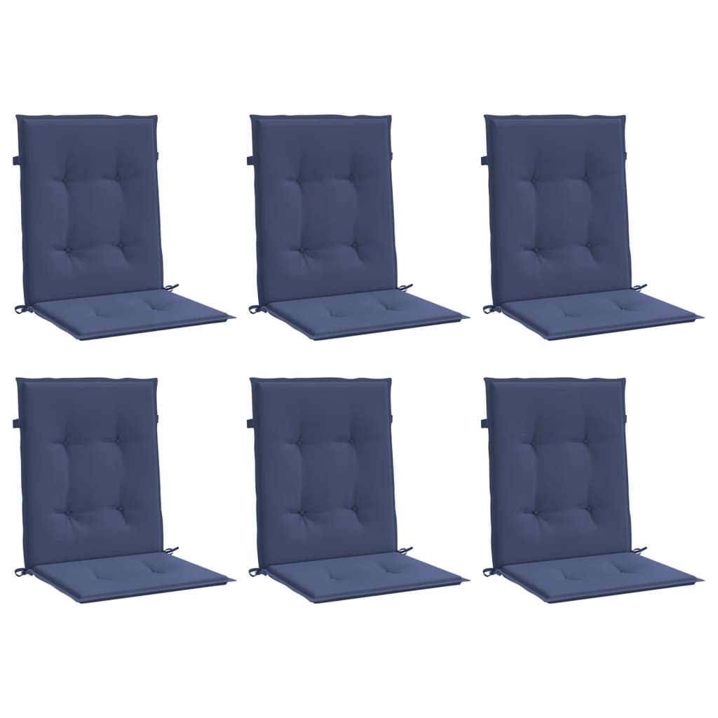 Coussins pour chaises basses 6 pcs. Tissu bleu marine