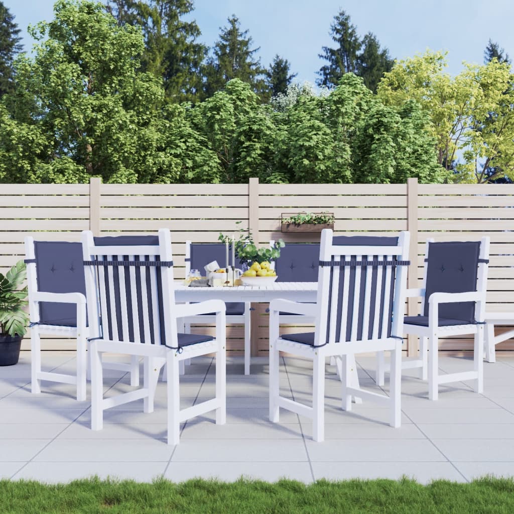 Coussins pour chaises basses 6 pcs. Tissu bleu marine