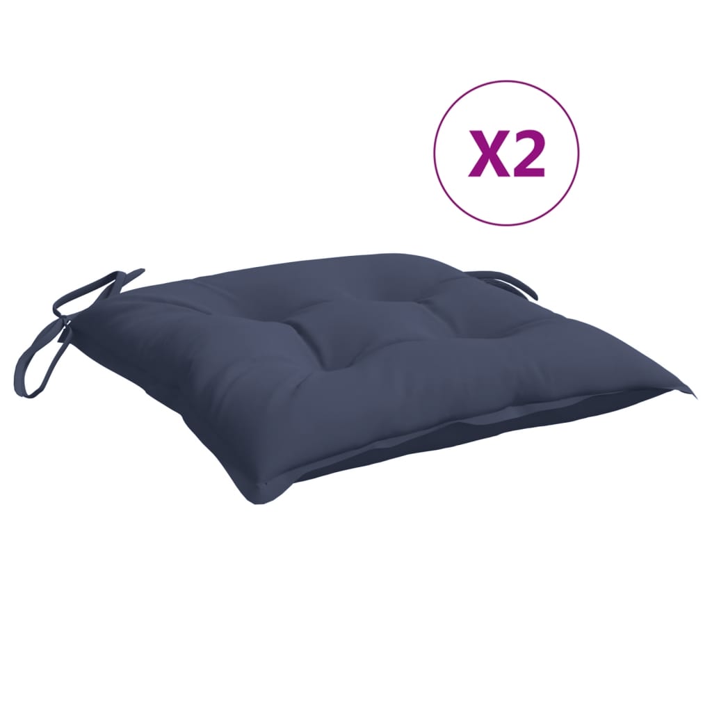 Chair Cushions 2 pcs. Navy Blue 50x50x7 cm Oxford Fabric