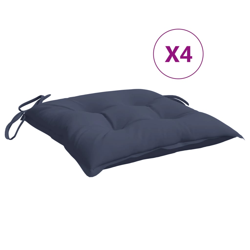 Seat Cushions 4 pcs. Navy Blue 50x50x7 cm Oxford Fabric