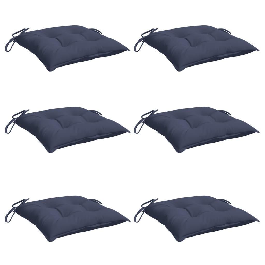 Cushions for chairs 6 pcs. Navy blue 50x50x7 cm Oxford fabric