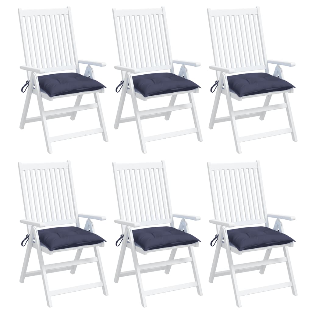 Cushions for chairs 6 pcs. Navy blue 50x50x7 cm Oxford fabric