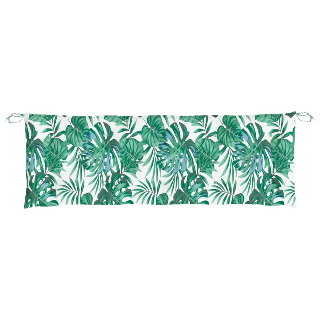 Coussin de banc de jardin motif feuilles 150x50x7 cm Tissu Oxford