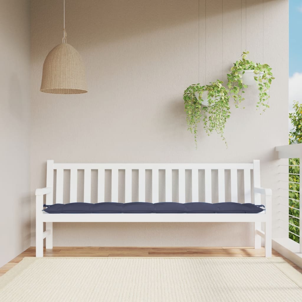 Garden Bench Cushion Navy Blue 200x50x7 cm Oxford Fabric