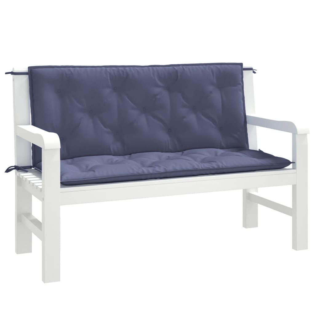 Garden Bench Cushions 2 pcs. Navy Blue 120x50x7 cm Oxford Fabric