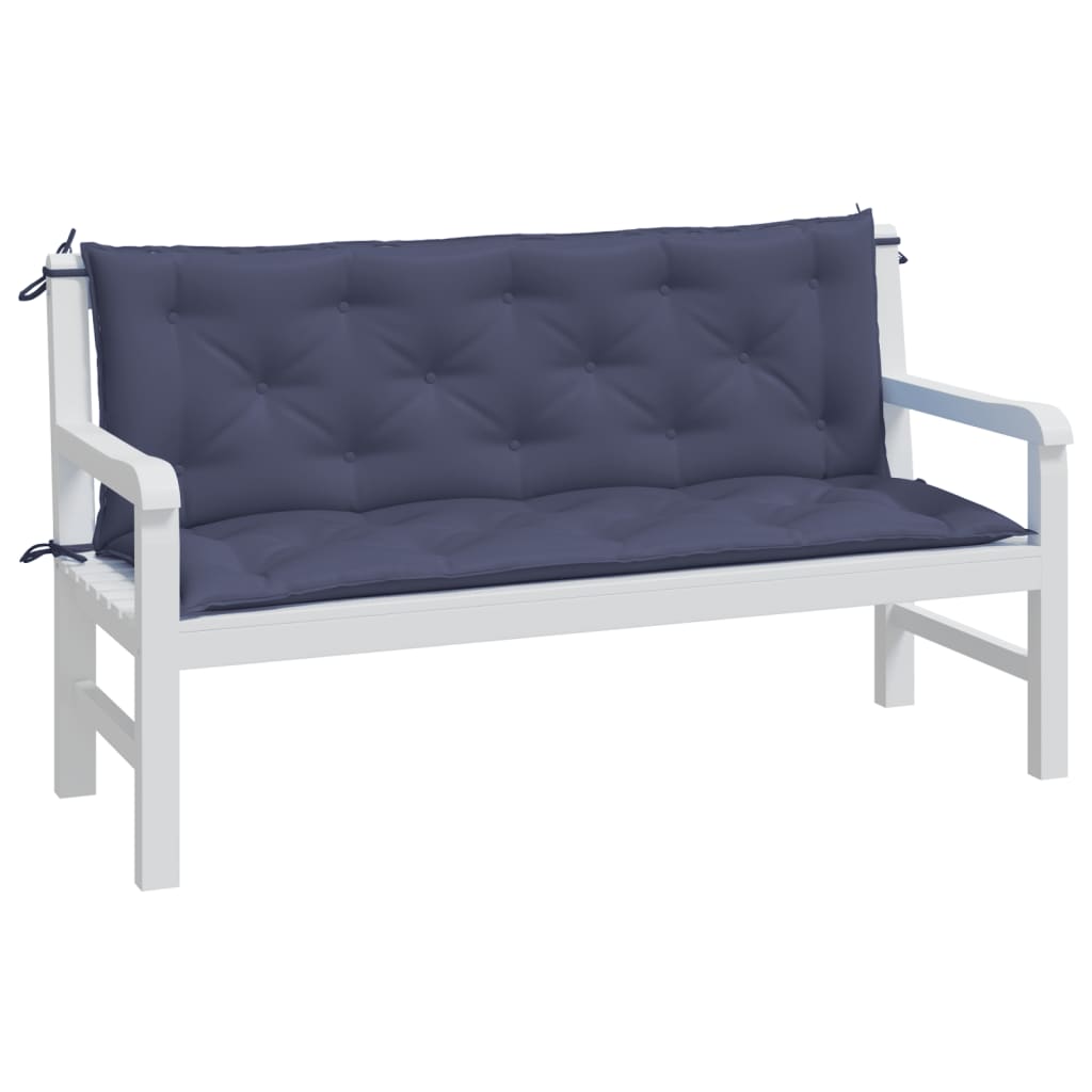 Garden Bench Cushions 2 pcs. Navy Blue 150x50x7 cm Oxford Fabric
