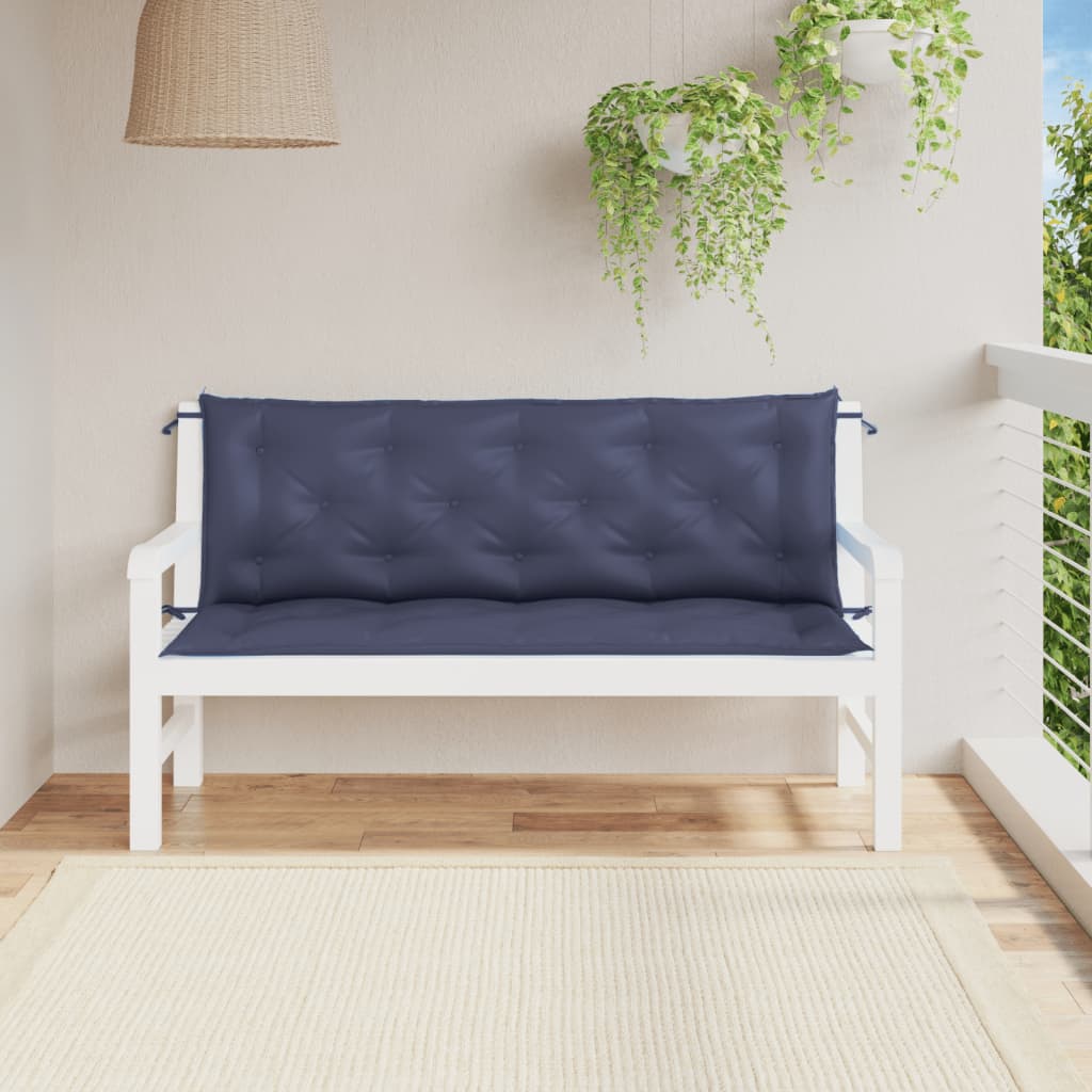Garden Bench Cushions 2 pcs. Navy Blue 150x50x7 cm Oxford Fabric