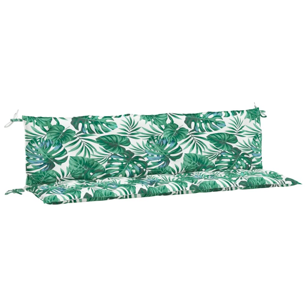 Coussins de banc de jardin 2 pcs, motif feuilles, 180x50x7cm, tissu Oxford