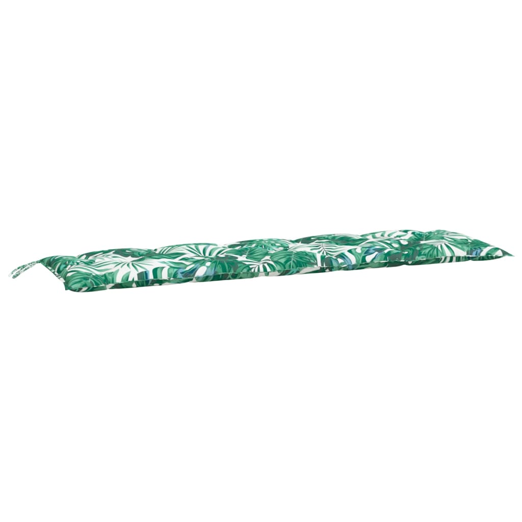 Coussins de banc de jardin 2 pcs, motif feuilles, 180x50x7cm, tissu Oxford